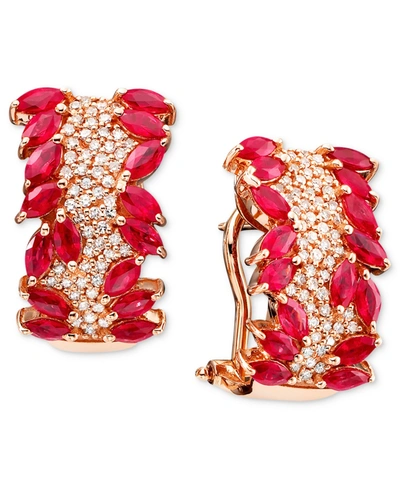 Effy Collection Rosa By Effy Ruby (3-5/8 Ct. T.w.) And Diamond (1/2 Ct. T.w.) In 14k Rose Gold