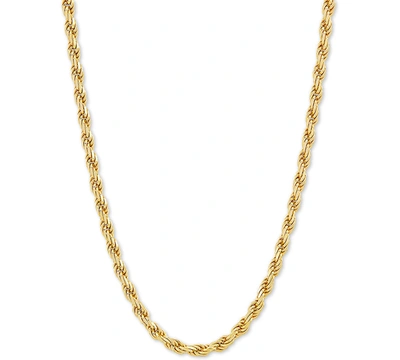 Giani Bernini Rope Link 18" Chain Necklace In 18k Gold-plated Sterling Silver In Gold Over Silver