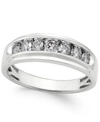 Macy's Men's Diamond Band (3/4 Ct. T.w.) In 10k White Gold In White Gold