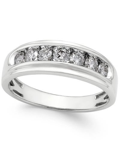 Macy's Men's Diamond Band (3/4 Ct. T.w.) In 10k White Gold