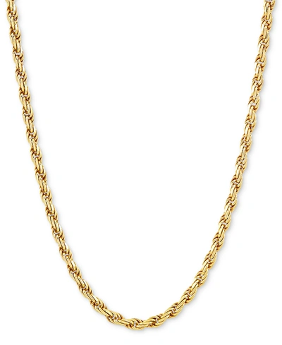 Giani Bernini Rope Link 22" Chain Necklace In 18k Gold-plated Sterling Silver In Gold Over Silver