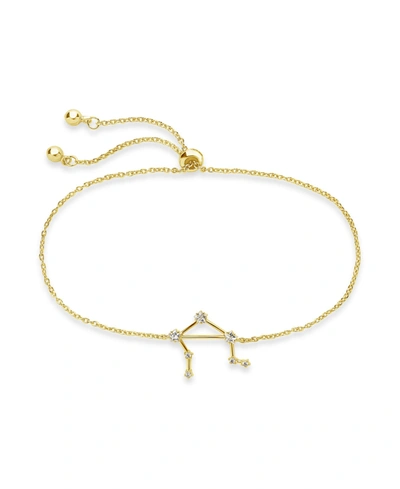 Sterling Forever Women's Libra Constellation Bracelet In Libra Gold-plated