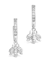 Sterling Forever Sterling Silver Cz Bee Micro Hoops In Silver