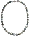 Macy's Tahitian Multi-color Pearl (9-11mm) Strand Necklace In 14k White Gold In White Gold