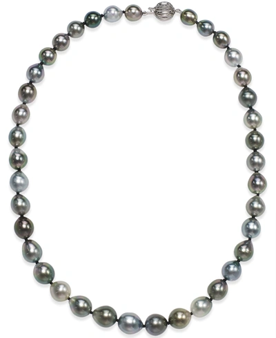 MACY'S TAHITIAN MULTICOLOR PEARL (8-10MM) STRAND NECKLACE IN 14K WHITE GOLD