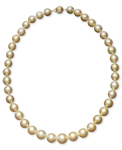 Macy's 14k Gold Cultured Golden South Sea Pearl Graduated Strand (10-12-1/2mm) 18" Necklace