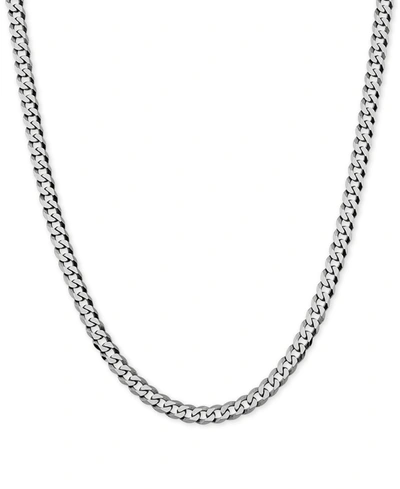 Giani Bernini Flat Curb Link 18" Chain Necklace In Sterling Silver