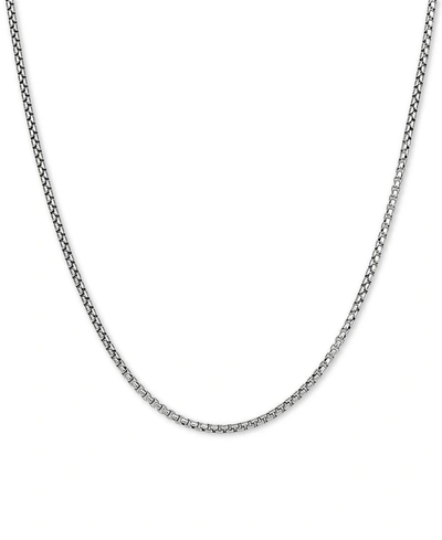 Giani Bernini Rounded Box Link 18" Chain Necklace In Sterling Silver Or 18k Gold-plated Over Sterling Silver
