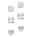 Sterling Forever Silver Cz Set Of 3 Statement Studs In Silver