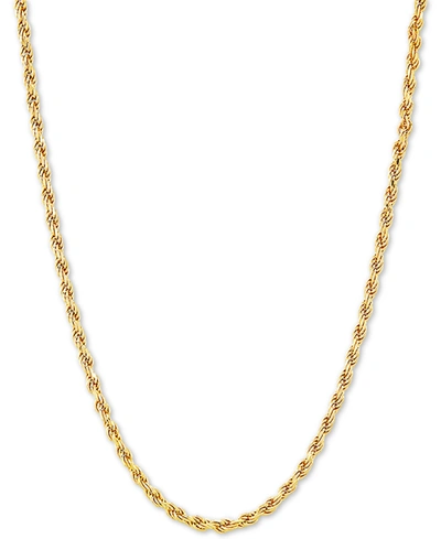 Giani Bernini Rope Link 22" Chain Necklace In 18k Gold-plated Sterling Silver In Gold Over Silver