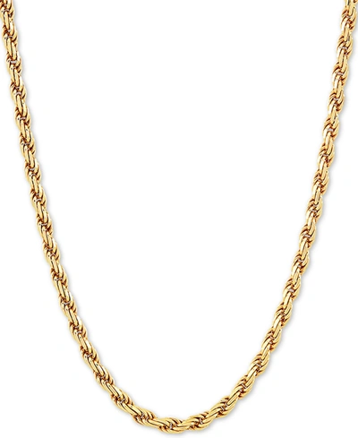 Giani Bernini Rope Link 18" Chain Necklace In 18k Gold-plated Sterling Silver In Gold Over Silver