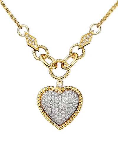 Effy Collection D'oro By Effy Diamond Pave Diamond Heart Pendant (3/4 Ct. T.w.) In 14k Gold Or 14k Rose Gold In Yellow Gold