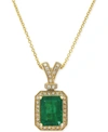 EFFY COLLECTION BRASILICA BY EFFY EMERALD (2-1/5 CT. T.W.) AND DIAMOND (1/5 CT. T.W.) PENDANT NECKLACE IN 14K GOLD, 