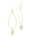 Sterling Forever Women's Teardrop Pearl Dangle Earrings In K Gold Plated