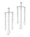 STERLING FOREVER WOMEN'S CHAINS AND PEARLS CHANDELIER DROP EARRINGS