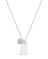 STERLING FOREVER WOMEN'S TAG AND CUBIC ZIRCONIA HEART PENDANT NECKLACE