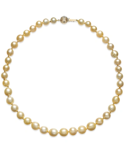 Macy's Golden South Sea Cultured Pearl Necklace (8-10mm) In 14k Gold In Yellow Gold
