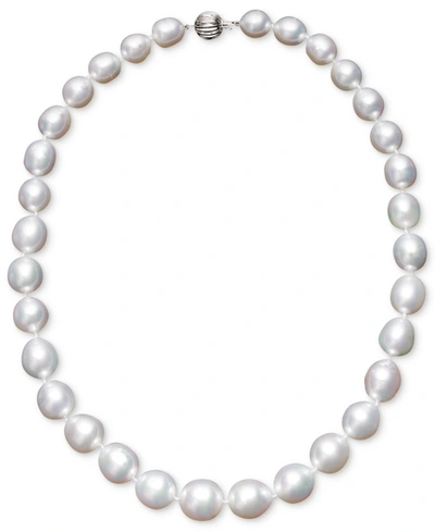 Macy's Pearl Necklace, 18" 14k White Gold White Cultured South Sea Graduated Pearl Strand (10-13mm)