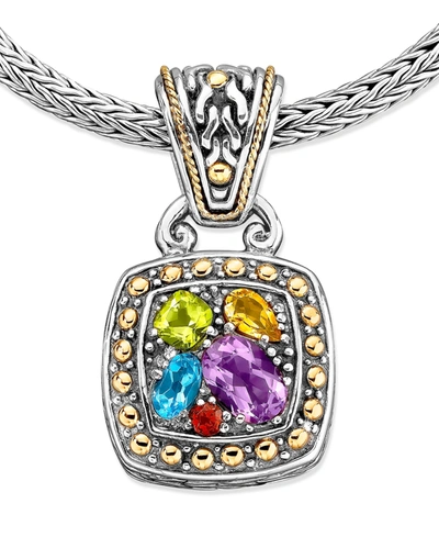 Effy Collection Balissima By Effy Multistone Square Pendant (1-5/8 Ct. T.w.) In 18k Gold And Sterling Silver