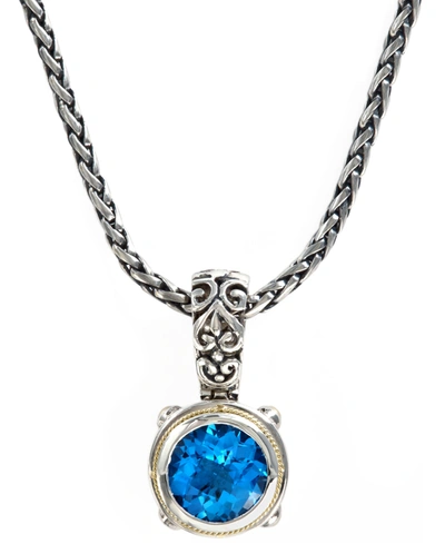 Effy Collection Balissima By Effy Blue Topaz Round Pendant (5-3/4 Ct. T.w.) In 18k Gold And Sterling Silver