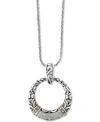 Effy Collection Effy Diamond Filigree Circle 18" Pendant Necklace (7/8 Ct. T.w.) In Sterling Silver & 18k Gold In Sterling Silver Yellow Gold