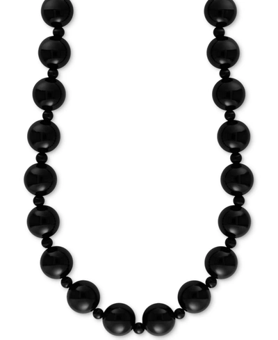 Effy Collection Effy Onyx (4 & 10mm) Bead 20" Statement Necklace In Yellow Gold