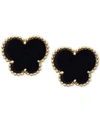 Effy Collection Effy Onyx (9 X 7 Mm) Butterfly Stud Earrings In 14k Gold In Gold