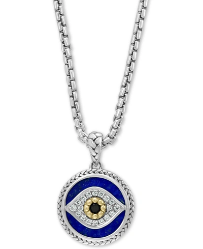 Effy Collection Effy Multi-gemstone & Diamond (1/10 Ct. T.w.) Evil Eye 22" Pendant Necklace In Sterling Silver & 14k