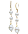 Effy Collection Effy Cultured Freshwater Pearl (5-1/2 & 8mm) Drop Earrings In 14k Gold In Gold