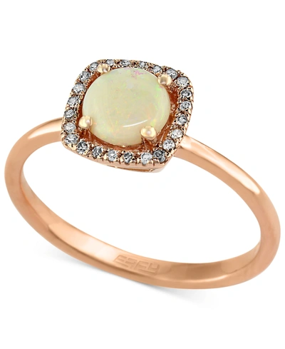 Effy Collection Aurora By Effy Opal (3/4 Ct. T.w.) And Diamond Accent Ring In 14k Rose Gold In Pink