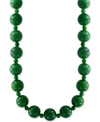Effy Collection Effy Dyed Green Jade (4 & 10mm) Bead 20" Statement Necklace In Yellow Gold