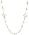 Effy Collection Pearl By Effy White Cultured Freshwater Pearl (6mm) 32" Statement Necklace In 14k Gold In Yellow Gold