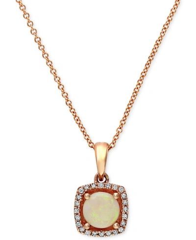 Effy Collection Aurora By Effy Opal (3/4 Ct. T.w.) And Diamond Accent Pendant In 14k Rose Gold