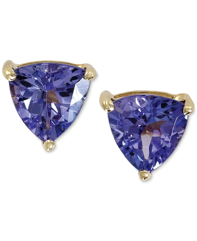 Effy Collection Violette By Effy Tanzanite Stud Earrings In 14k Gold (1 Ct. T.w.), Created For Macy's In Blue