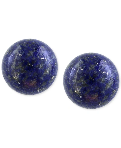 Effy Collection Effy Lapis Lazuli (10mm) Button Stud Earrings In 14k Gold In Yellow Gold