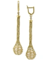 Effy Collection Effy Cultured Freshwater Pearl (12mm) Cage Drop Earrings In 18k Gold-plated Sterling Silver In Silver