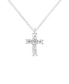 ESSENTIALS CUBIC ZIRCONIA CROSS SILVER PLATED NECKLACE IN GIFT CARD BOX
