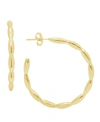 ESSENTIALS PUFF TEXTURE C HOOP EARRING IN GOLD PLATED