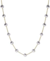 Effy Collection Effy Gray Cultured Freshwater Pearl (5-1/2mm) 18" Collar Necklace In 14k White Gold In White Gold