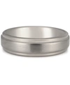 Macy's Men's Step Edge Band In Tantalum In Tantalum