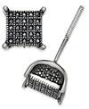 Macy's Men's Diamond Square Cluster Stud Earrings (1/4 Ct. T.w.) In Sterling Silver In Silver