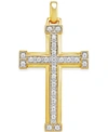 Macy's Men's Diamond Cross Pendant (3/8 Ct. T.w.) In 10k Gold In Yellow Gold