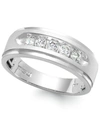 MACY'S MEN'S FIVE-STONE DIAMOND RING IN 10K WHITE GOLD (1/2 CT. T.W.)