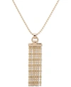 DKNY GOLD-TONE BALL CHAIN FRINGE 36" LONG PENDANT NECKLACE