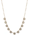 DKNY GOLD-TONE PAVE & COLOR CIRCLE STATEMENT NECKLACE, 16" + 3" EXTENDER