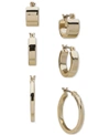 Dkny Gold-tone Hoop Earrings - Set Of 3 In Gold