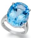 Macy's Sterling Silver Ring, Blue Topaz Oval Ring (21-9/10 Ct. T.w.)