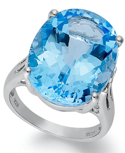 Macy's Sterling Silver Ring, Blue Topaz Oval Ring (21-9/10 Ct. T.w.)