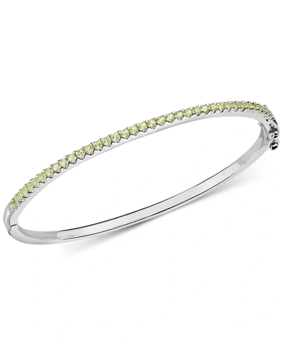 Macy's Peridot Bangle Bracelet (1-1/5 Ct. T.w.) In Sterling Silver