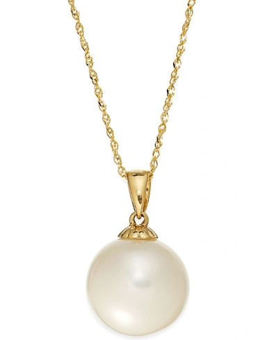 Macy's Pearl Necklace, 14k Gold Cultured Freshwater Pearl Pendant (11mm)